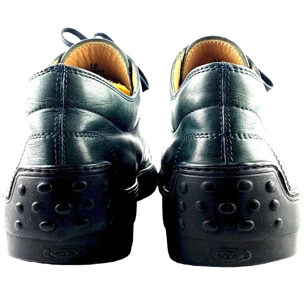 TOD'S Olive Green‎ Italian Leather Vibram Sole Casual Derby
